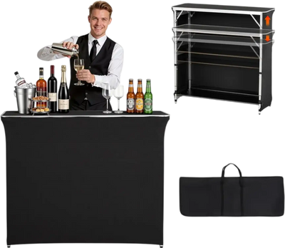 Vevor Portable Bar Table Folding Mobile Bartending Station 43.5