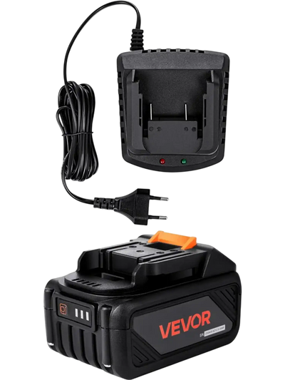 VEVOR 20V MAX, Portable Battery and Charger Combo, AC 110V, 4.0 Ah Lithium-Ion Battery Pack, 4000 mAh Large Capacity, Extended Runtime, Compatible with Series Tools, for Replacement and Fast Charging