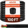 VEVOR 100 FT 10AWG Portable Power Cable (4 Conductor), Heavy Duty 600V SOOW Electrical Power Cable, Industrial Grade Electric Wire, Premium CPE Rubber Jacket, Copper Extension Cord for Welder Machine