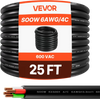 VEVOR 25 FT 6AWG Portable Power Cable (4 Conductor), Heavy Duty 600V SOOW Electrical Power Cable, Industrial Grade Electric Wire, Premium CPE Rubber Jacket, Copper Extension Cord for Welder Machine
