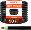 VEVOR 50 FT 6AWG Portable Power Cable (3 Conductor), Heavy Duty 600V SOOW Electrical Power Cable, Industrial Grade Electric Wire, Premium CPE Rubber Jacket, Copper Extension Cord for Welder Machine