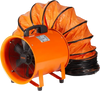 VEVOR Portable Ventilator, 8 inch Heavy Duty Cylinder Fan with 16.4ft Duct Hose, 195W Strong Shop Exhaust Blower 1070CFM, Industrial Utility Blower for Sucking Dust, Smoke, Smoke Home/Workplace