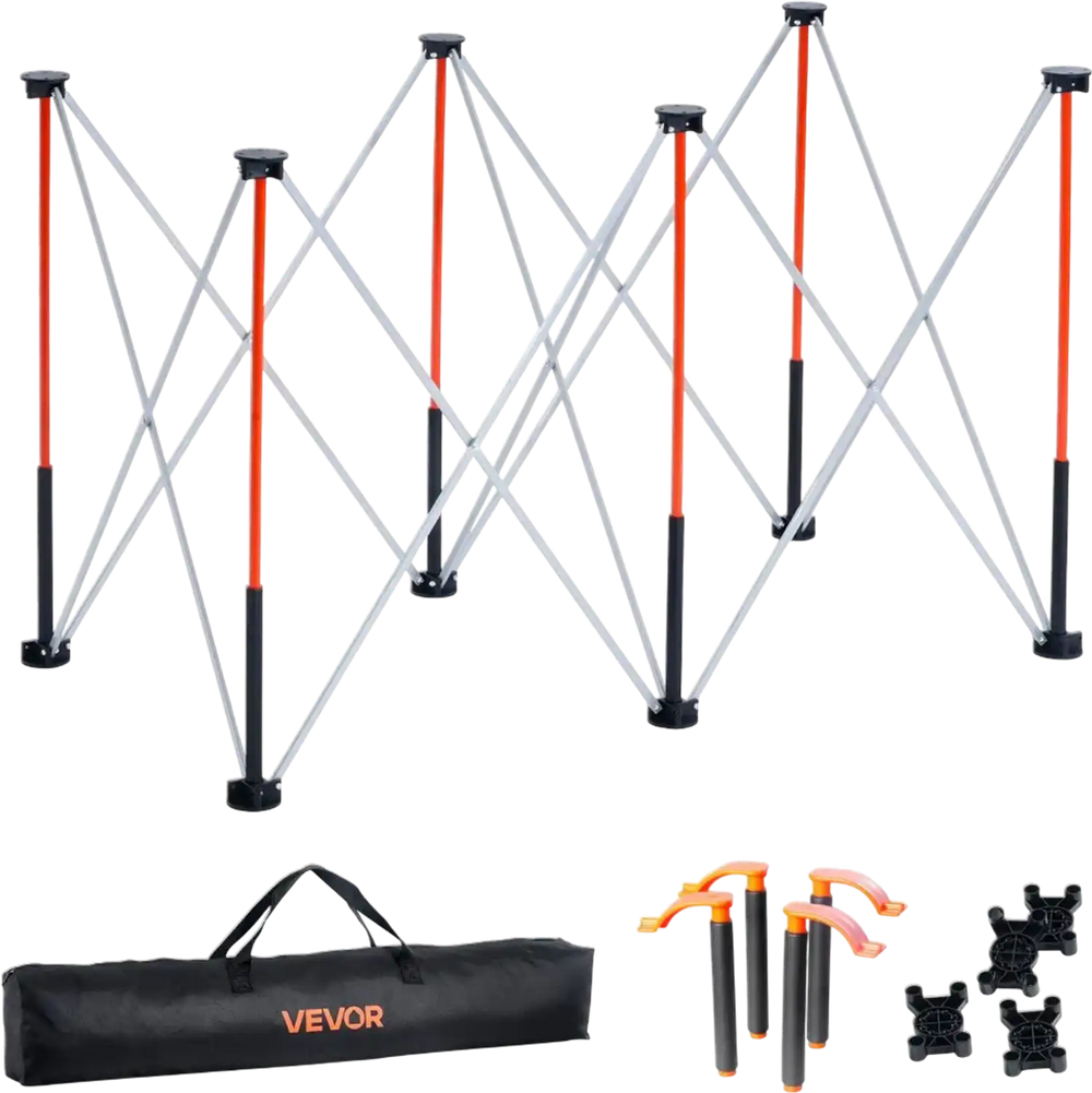 VEVOR Portable Folding Workstand, 4.15 x 2.18 ft Collapsible Workbench, 2500 lbs Weight Capacity, No Assembly Foldable Work Stand with Storage Bag, Table Top NOT Included, for Garage Workshop Outdoor