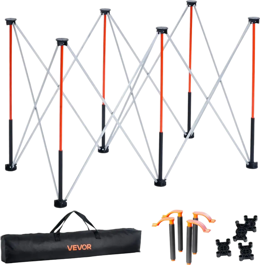 VEVOR Portable Folding Workstand, 4.16 x 2.18 ft Collapsible Workbench, 2500 lbs Weight Capacity, No Assembly Foldable Work Stand with Storage Bag, Table Top NOT Included, for Garage Workshop Outdoor
