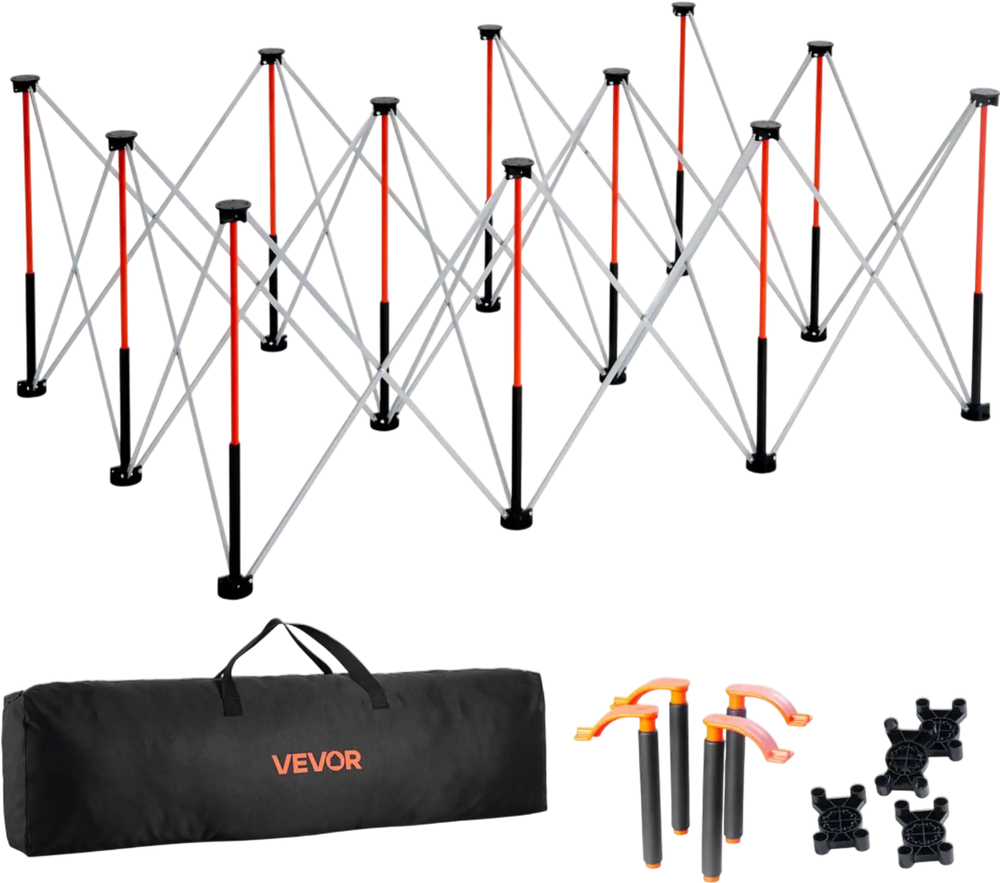 VEVOR Portable Folding Workstand, 6.12 x 4.14 ft Collapsible Workbench, 4500 lbs Weight Capacity, No Assembly Foldable Work Stand with Storage Bag, Table Top NOT Included, for Garage Workshop Outdoor