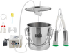 VEVOR Goat Milking Machine, 3.2 Gal / 12 L Food-Grade Stainless Steel Bucket, 4 Teat Cups for Cows and Goats, with 8000 mAh Rechargeable Battery, Electric Pulsation Milking Machine Portable Milker