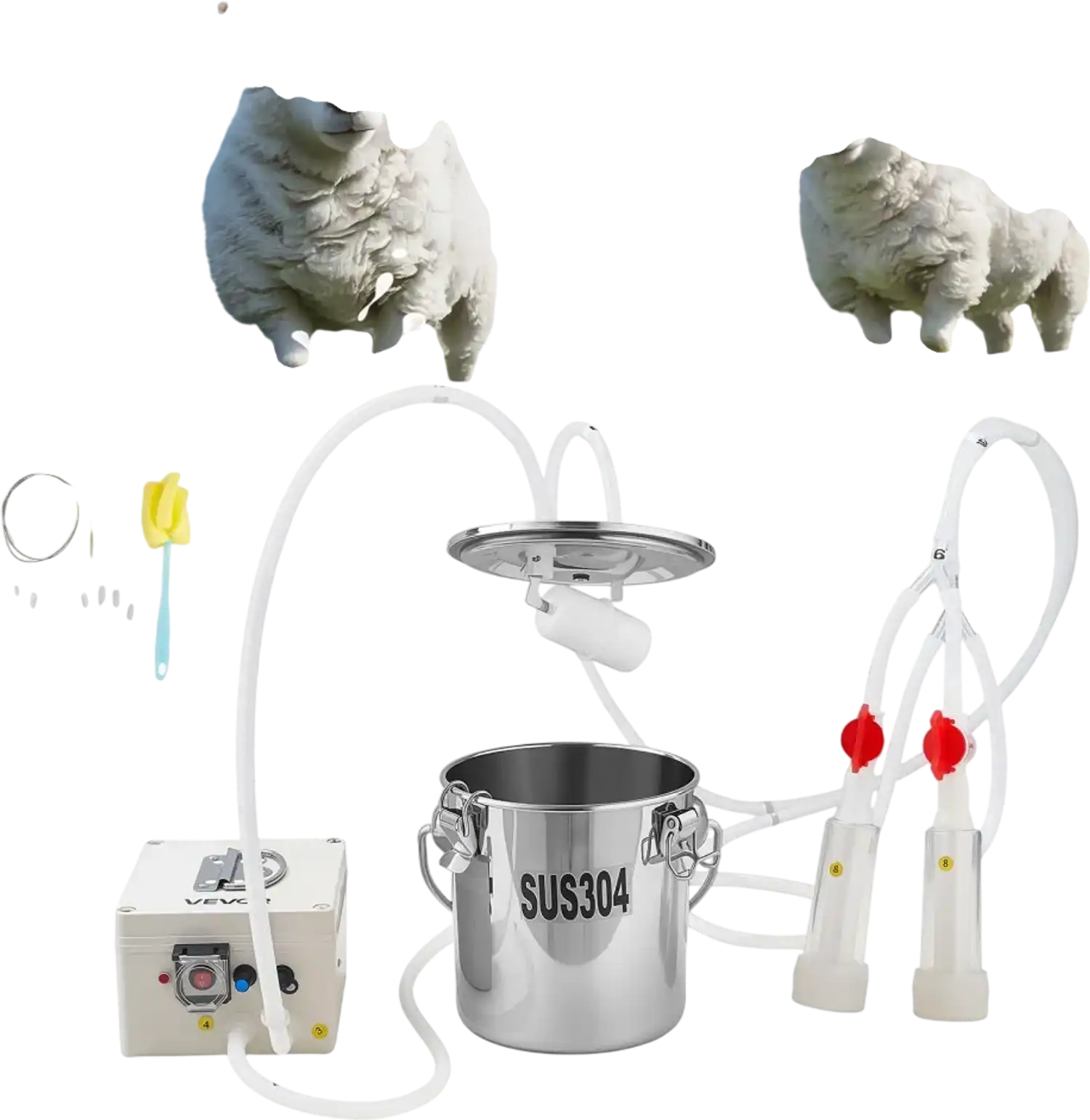 Vevor Milking Machine Cordless 0.8 Gal Goat Milk Machine with 5200 mAh Battery New