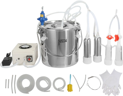 Vevor Milking Machine 12 L Electric Automatic Pulsation Vacuum Milker New