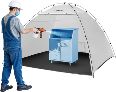 Vevor Paint Booth Tent Portable Spray Shelter with Built-In Floor & Mesh Screen New