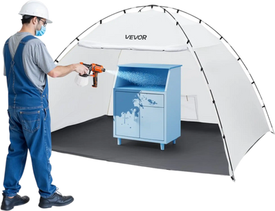 Vevor Paint Booth Tent Portable Spray Shelter with Built-In Floor & Mesh Screen New