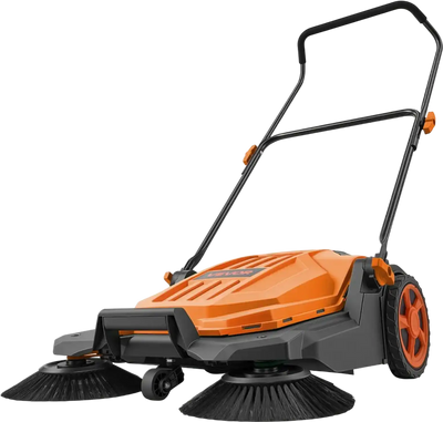 VEVOR Walk-Behind Hand Push Floor Sweeper, Manual Floor Sweeper Non-Electric with 25.6