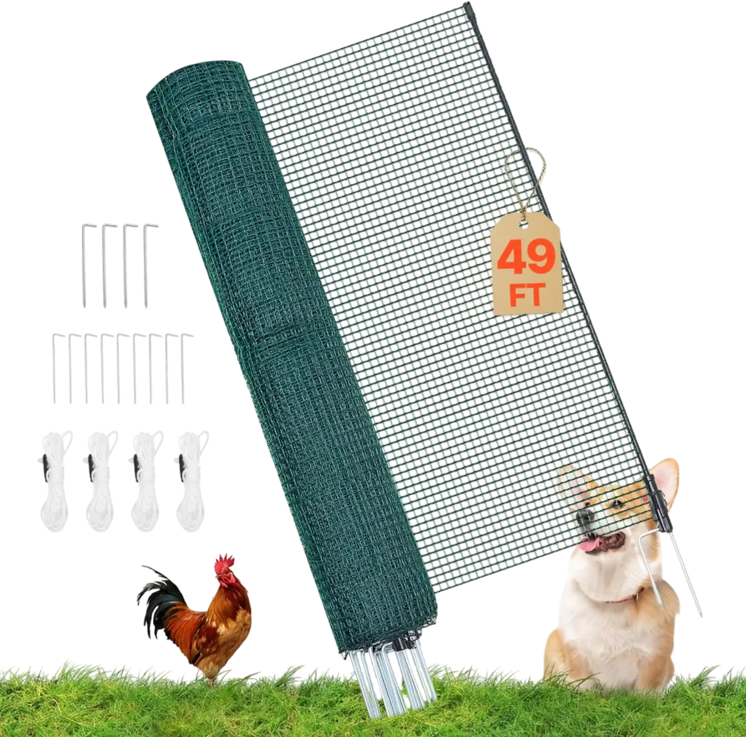 Vevor Temporary Fence 3' x 49.2' Plastic Mesh Safety Netting with Posts New