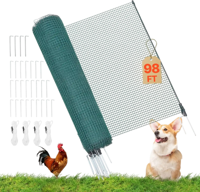Vevor Temporary Fence 3' x 98.4' Plastic Mesh Safety Fencing with Posts New