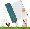 VEVOR Temporary Fence with Posts, 3 x 164 FT Plastic Mesh Fencing, Garden Safety Fences Netting with Double-Spike Stakes & Guy Ropes, Temporary Fence for Dogs, Chickens, Plants, Outdoor Yards