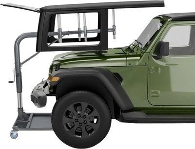 VEVOR Hard Top Remover Lift, 220 lbs, Jeep Hardtop Removal and Storage System, Quick & Easy One-Person Operation, Adjustable Height, for Jeep Wrangler YJ, TJ, JK, JL, 4XE, Ford Bronco 4 Door & 6 Gen+