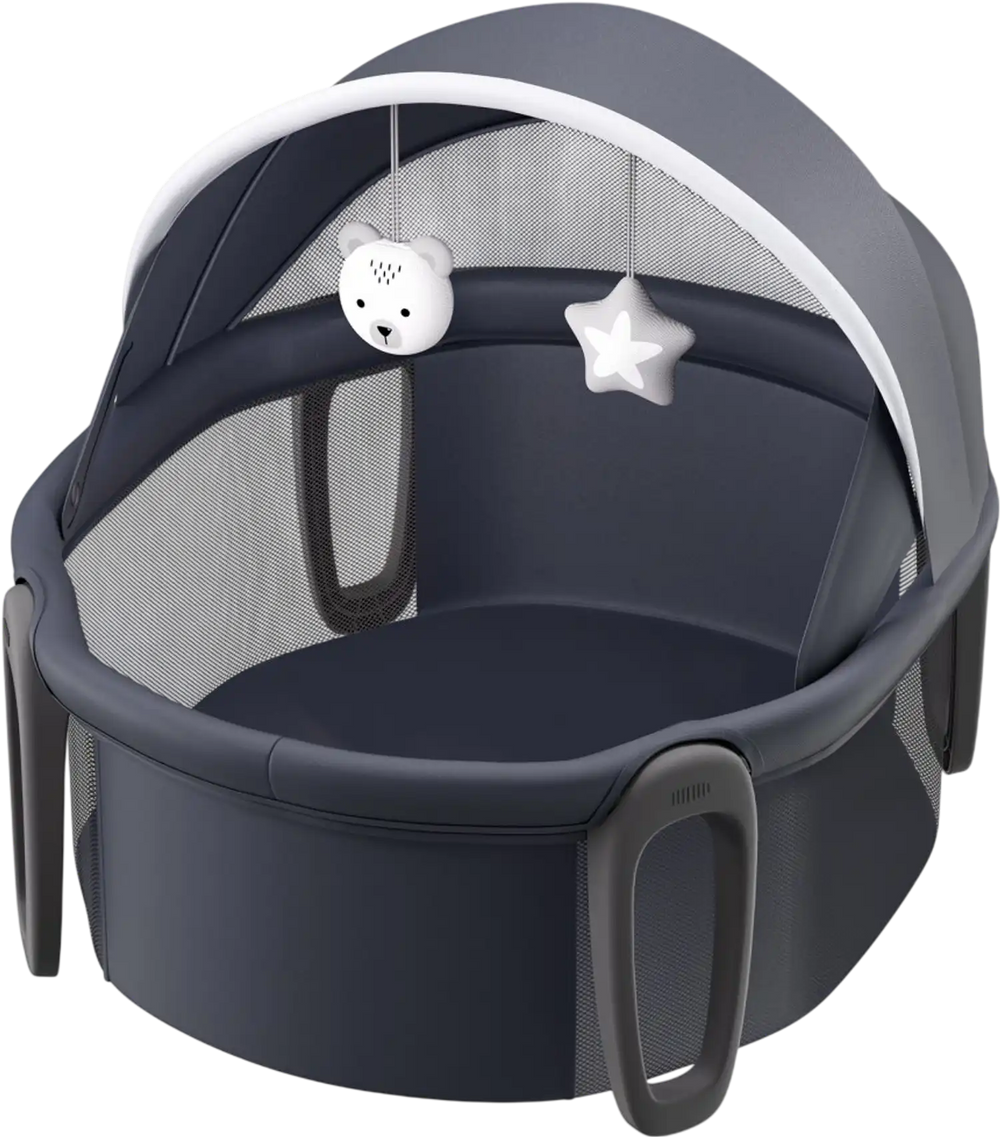 VEVOR Portable Baby Bassinet, On-The-Go Baby Dome with Canopy & Developmental Toys, Quick-Folding Travel Crib, Lightweight Baby Cradle Infant Bed for Indoors/Outdoors, Suitable for 0-6 Months Newborns