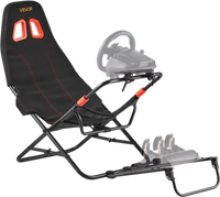 VEVOR Portable Racing Wheel Stand, Foldable & Adjustable Steering Sim Wheel Stand, 18.5 in Seat Inner Width, Compatible with Logitech G923/G920/G29, Thrustmaster T248P, Fanatec, Hori, Mad Catz, Black