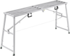 VEVOR Work Platform, 4 Gear Adjustable Height, Folding Alloy Steel Step Ladder, Portable Scaffolding Platform, 880 lb Load Capacity, Non-Slip Rubber Feet, Drywall Painting Stool, Cleaning & Washing