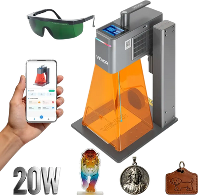 Vevor Laser Engraver 2-in-1 Dual 20W Blue & 2W IR Portable 6.3