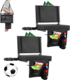 VEVOR Stadium Seat, Folding Bleacher Seat with Back Support and Thick Cushion, Padded Stadium Seats for Bleacher Includes Shoulder Strap, Hooks, Cup Holder, and Side Pocket, Black Bleachers Chair