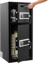 VEVOR Double Door Safe Box, 3.3 Cu. Ft, Heavy Duty Home Safe with Electronic Keypad, Anti-Theft, Digital Safety Lock Box with Key, Drop Slot, for Money, Firearm, Jewelry, Document, Valuables, Black