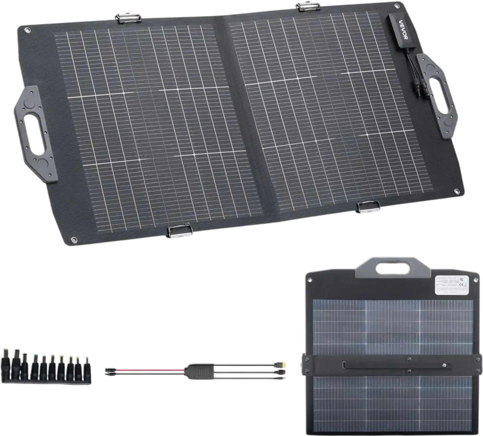 Vevor Solar Panel 100W Bifacial Foldable Monocrystalline Portable Charger New