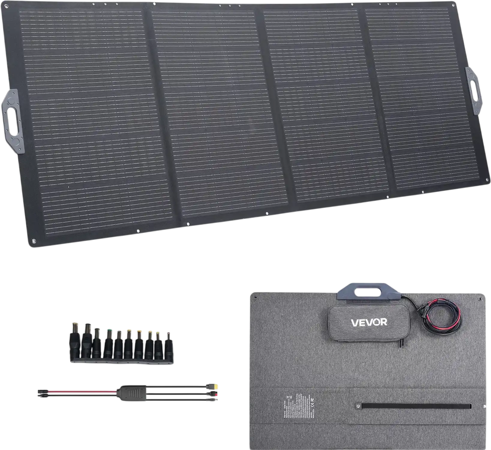 Vevor Solar Panel 400W High-Efficiency Foldable with 10-in-1 DC Adapter New