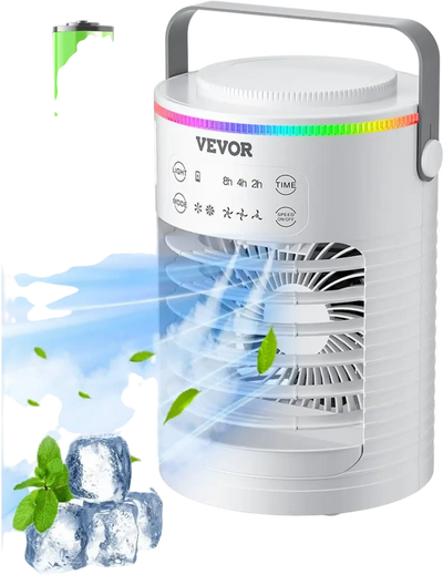 Vevor Portable Air Conditioner 4-in-1 Evaporative Air Cooler 3-Speed 0.6L Water Tank New