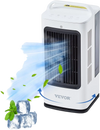 VEVOR Portable Air Conditioner, 4-in-1 Evaporative Air Cooler, 3-Speed Mini Air Conditioner with 0-7H Smart Timer, 1700ml Water Tank, 7-Color Light, Personal Mini Desk AC Fan for Bedroom Office Room