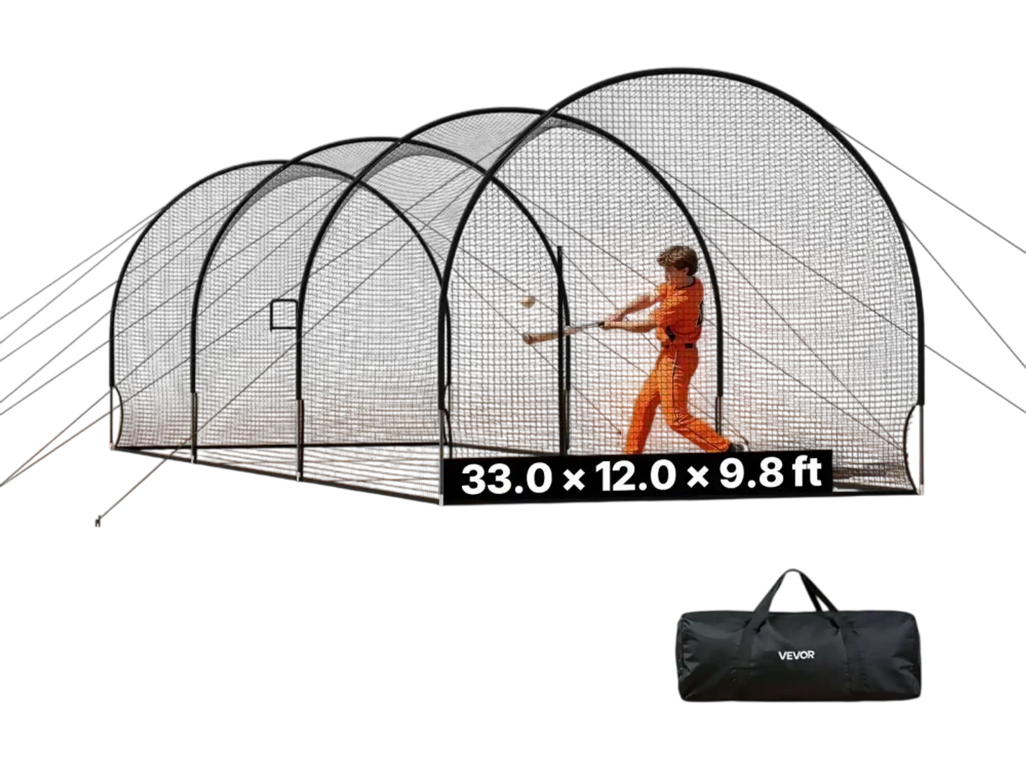Vevor Batting Cage 33.0' x 12.0' x 9.8' Freestanding Hitting Net New