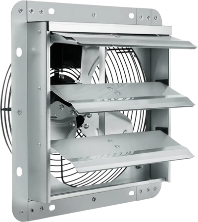 VEVOR 10'' Shutter Exhaust Fan, High-speed 820 CFM, Aluminum Wall Mount Attic Fan with AC-motor, Ventilation and Cooling for Greenhouses, Garages, Sheds, Shops, FCC