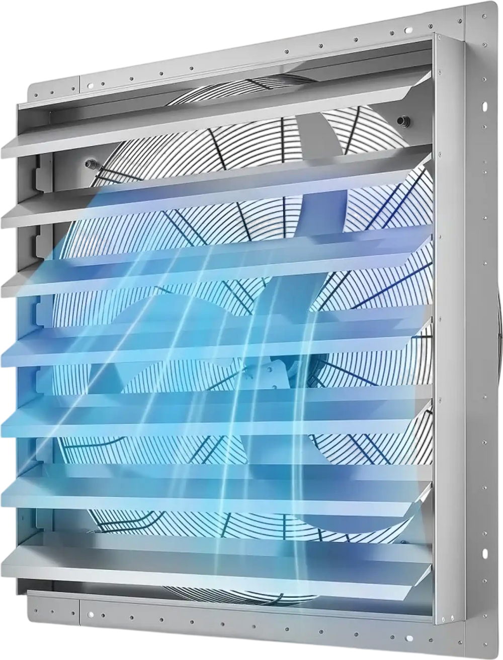 VEVOR 36 Inch Shutter Exhaust Fan Wall Mounted Automatic Louvers Silver, Sturdy Steel Housing, Low Noise, AC Motor, 9761 CFM Ventilation and Cooling for Attic, Garage, Barn, Greenhouse, Workshop
