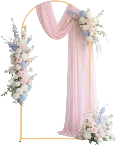 VEVOR Arch Backdrop Stand, 6.6 x 3.3 ft, Stable Structure, Easy Assembly, 1 Piece Gold Metal Arch Backdrop Stand for Wedding, Birthday Party, Graduation, Holiday Celebration, and Ceremony Decoration