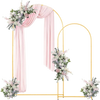 VEVOR Arch Backdrop Stand, Set of 2, 7.2 ft and 6 ft, Stable Structure, Easy Assembly, Gold Metal Arch Backdrop Stand for Wedding, Birthday Party, Graduation, Celebration, and Ceremony Decoration