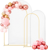 VEVOR Arch Backdrop Stand, Set of 2, 7.2 ft and 6 ft, Stable Structure, Easy Assembly, Gold Metal Arch Backdrop Stand with Cover for Wedding, Birthday Party, Celebration, and Ceremony Decoration