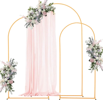 Vevor Arch Backdrop Stand Set of 3 Gold Metal Wedding Party Decoration New