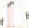 VEVOR Arch Backdrop Stand, Set of 3, 8/7.2/6.6 ft, Stable Structure, Easy Assembly, Gold Metal Arch Backdrop Stand for Wedding, Birthday Party, Graduation, Holiday Celebration, and Ceremony Decoration