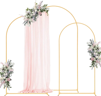 Vevor Arch Backdrop Stand Set of 3 Gold Metal Wedding Party Decoration New