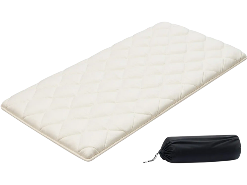 VEVOR Japanese Tatami Mat, Twin Size Foldable Japanese Tatami Mattress, Futon Mattress with Storage Bag & Fastener, 9-Layer Floor Mat for Sleeping, Dormitory, Meditation, Yoga, 80 x 39 x 2.5 in, White