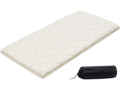 VEVOR Japanese Tatami Mat, Twin Size Foldable Japanese Tatami Mattress, Futon Mattress with Storage Bag & Fastener, 9-Layer Floor Mat for Sleeping, Dormitory, Meditation, Yoga, 80 x 39 x 2.5 in, White