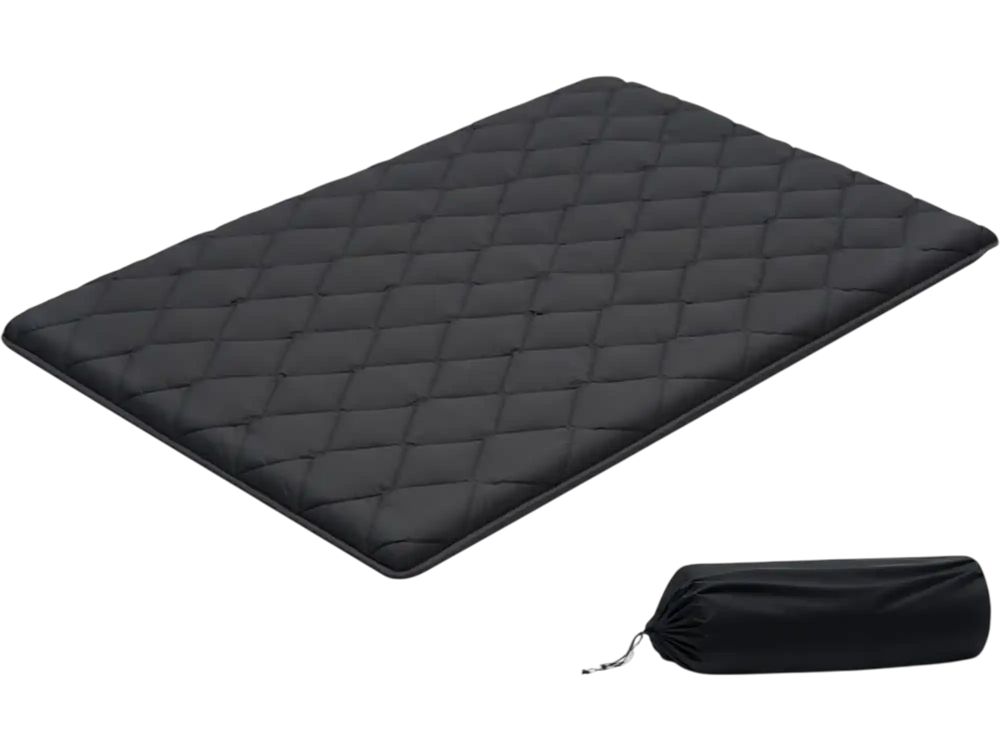 VEVOR Japanese Tatami Mat, Full Size Foldable Japanese Tatami Mattress, Futon Mattress with Storage Bag & Fastener, 9-Layer Floor Mat for Sleeping, Dormitory, Meditation, Yoga, 80 x 54 x 3.5 in, Black