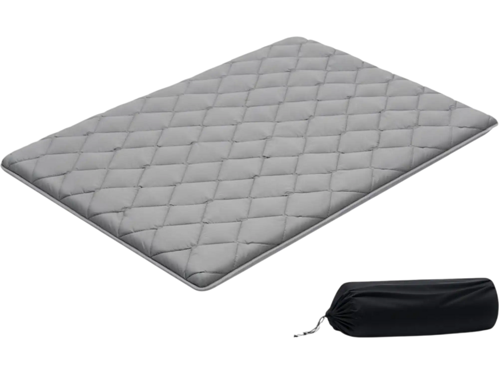 VEVOR Japanese Tatami Mat, Full Size Foldable Japanese Tatami Mattress, Futon Mattress with Storage Bag & Fastener, 9-Layer Floor Mat for Sleeping, Dormitory, Meditation, Yoga, 80 x 54 x 3.5 in, Gray