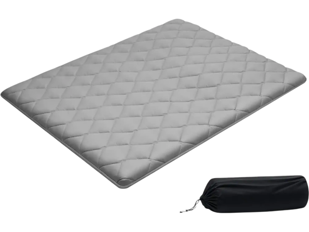 VEVOR Japanese Tatami Mat, Queen Size Foldable Japanese Tatami Mattress, Futon Mattress with Storage Bag & Fastener, 9-Layer Floor Mat for Sleeping, Dormitory, Meditation, Yoga, 80 x 60 x 3.5 in, Gray