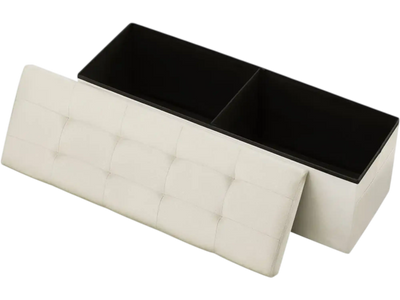 Vevor Storage Ottoman Bench Foldable Linen Beige 43.31