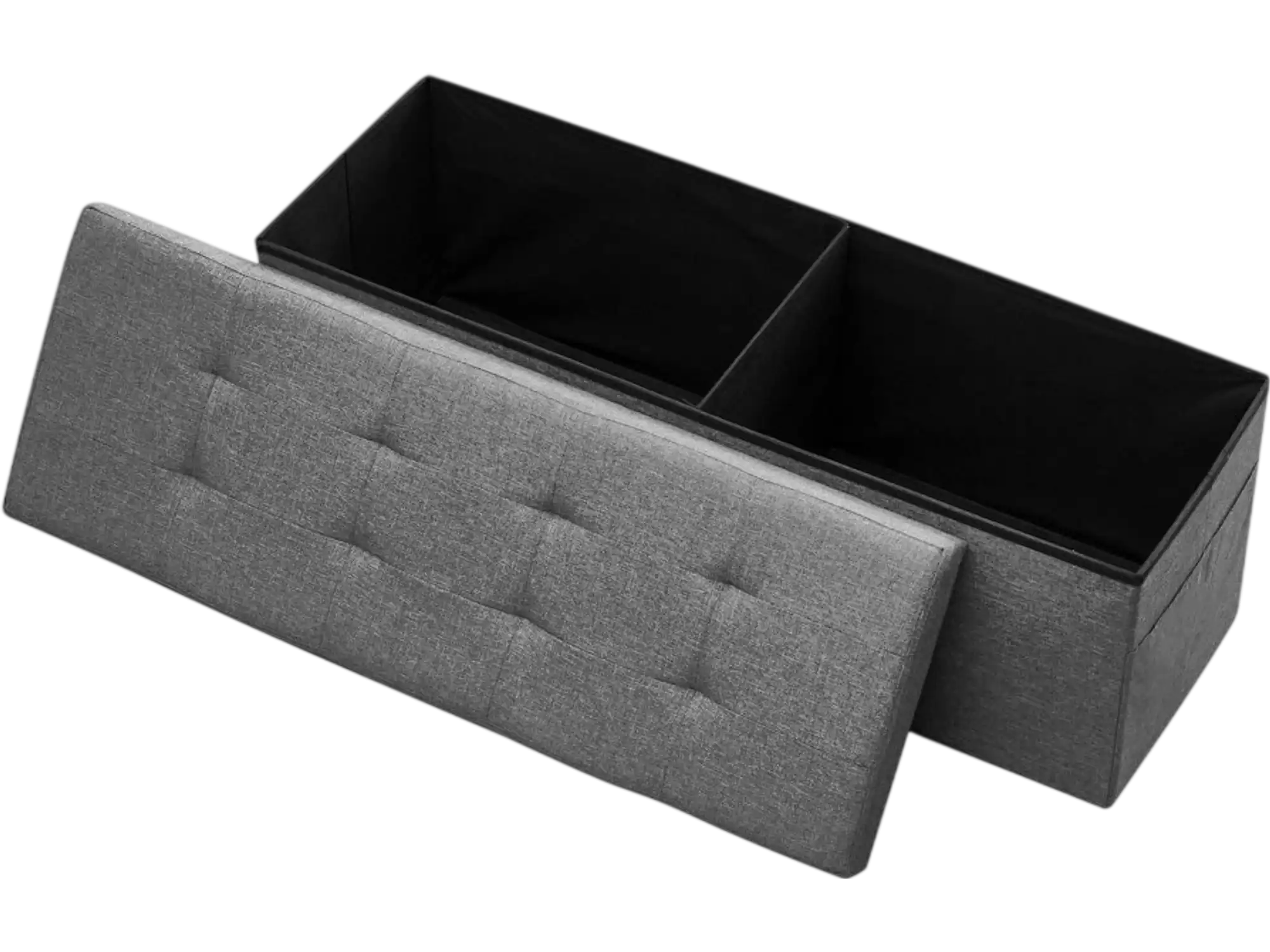 Vevor Ottoman Bench Foldable Storage End-of-Bed Bench Grey New