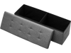 VEVOR Foldable Storage Ottoman Bench, End of Bed Bench with Side Bags, Folding Upholstered Storage Chest Supports 660 lbs, Linen Bed Ottoman with Large Space for Living Room, Bedroom, Entryway, Grey