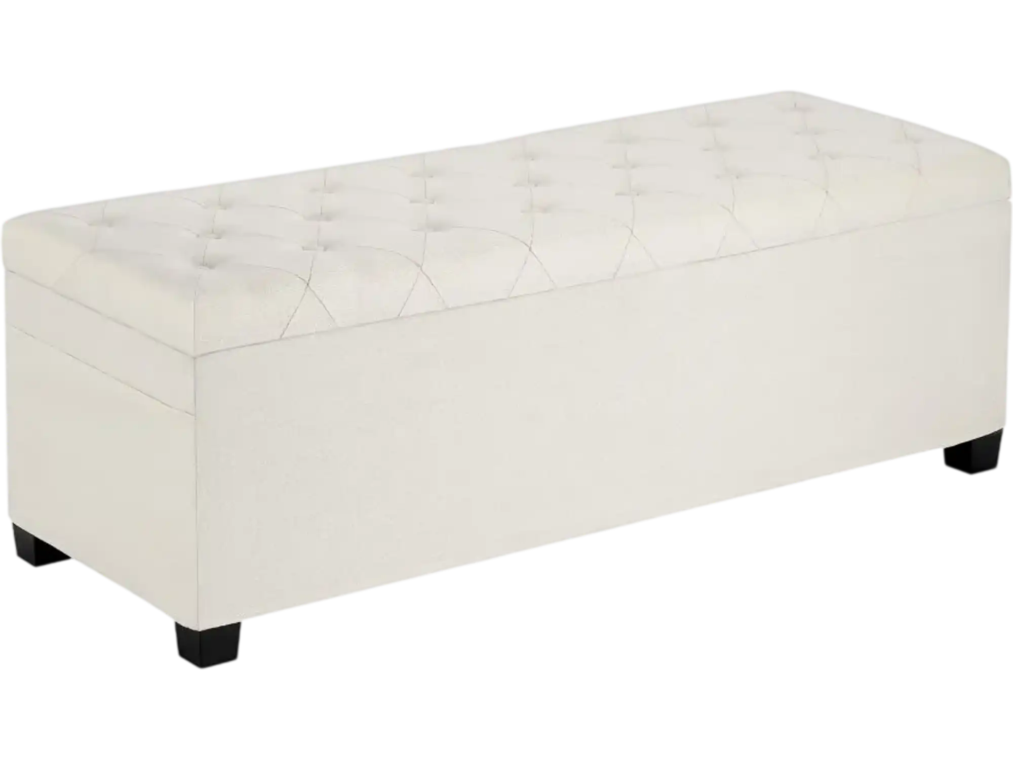 Vevor Storage Ottoman Bench Button-Tufted End-of-Bed Beige New