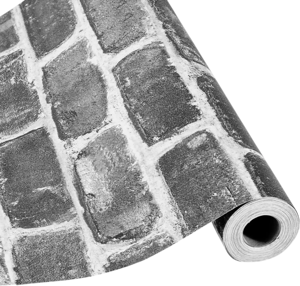 VEVOR Peel and Stick Wallpaper, 17.7 x 393.7 inch Contact Paper Gray Brick Waterpoof Self Adhesive, Easy to Clean & Peel Wall Decorative Vinyl Roll for Bedroom Kitchen Bathroom Office Desk