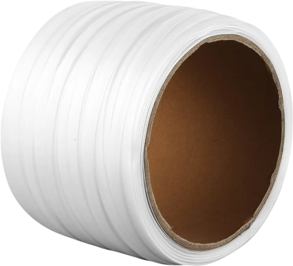 VEVOR Packaging Woven Cord Strapping Roll, 660' Length x 1/2" Width x 0.03" Thickness, 882 lbs Breaking Strength, Heavy Duty Banding Pallet Strap Coil, Portable Strong Banding Packing Straps, White