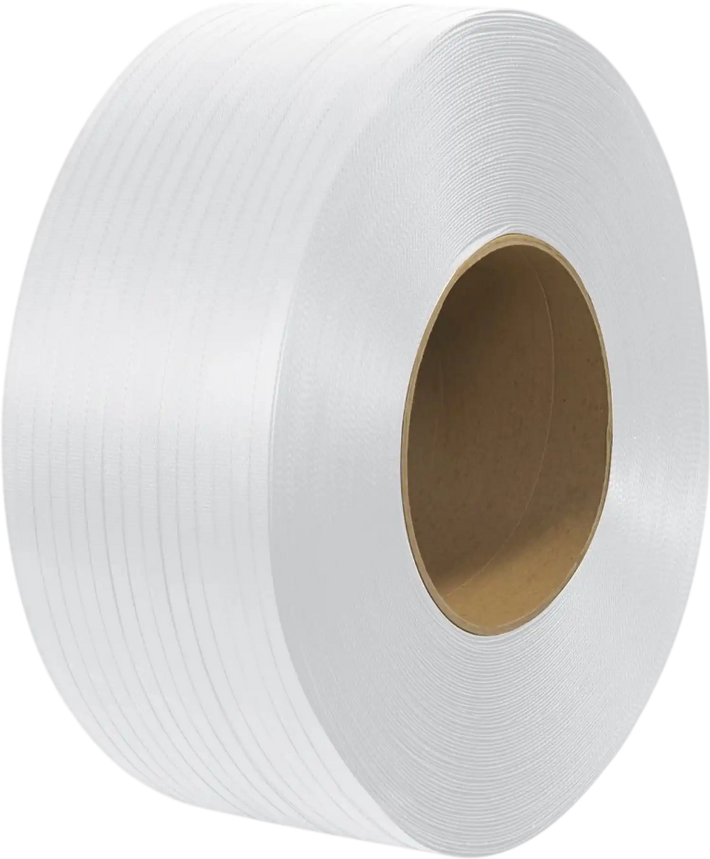 VEVOR Packaging Polypropylene (PP) Strapping Roll, 9900' Length x 1/2" Width x 0.03" Thickness, 243 lbs Break Strength, Heavy Duty Banding Pallet Strap Coil, Portable Strong Packing Straps, White